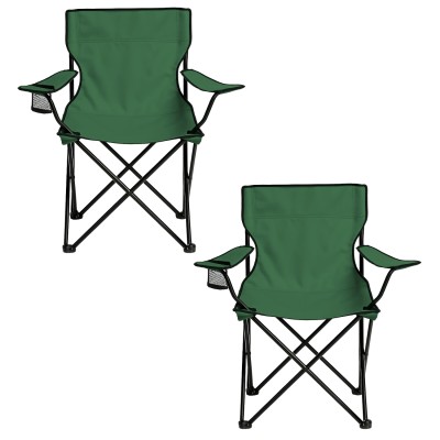 2’li Yeşil Katlanır Kamp Sandalyesi Seti | Outdoor Sandalye