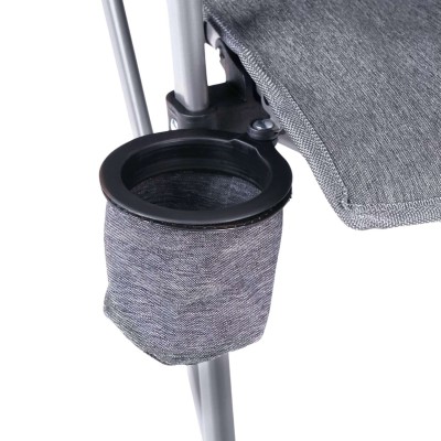 Katlanabilir Gri Kamp Sandalyesi Bardaklıklı | Hafif ve Dayanıklı Kamp Koltuğu