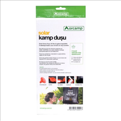 20 L Güneş Enerjili Kamp Duşu – Taşınabilir ve Pratik Kamp Ekipmanı