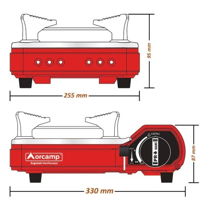 Kırmızı Taşınabilir Kartuşlu Kamp Ocağı