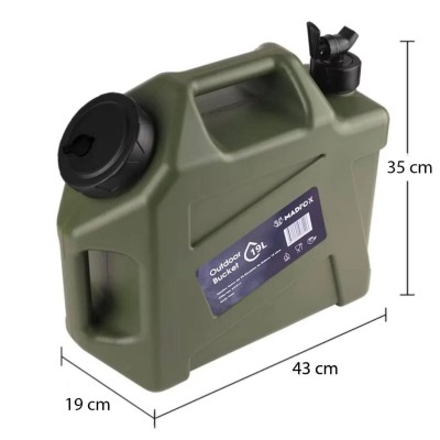 19 Litre Askeri Tip Musluklu Su Taşıma Bidonu | Dayanıklı ve Portatif