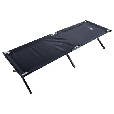 Siyah Katlanabilir Alüminyum Gövdeli Kamp Yatağı | Hafif ve Taşınabilir Kampet