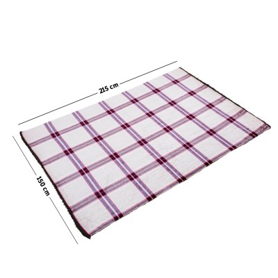 Haki-Ekose Çift Taraflı Polar Piknik ve Kamp Örtüsü 215×150 cm