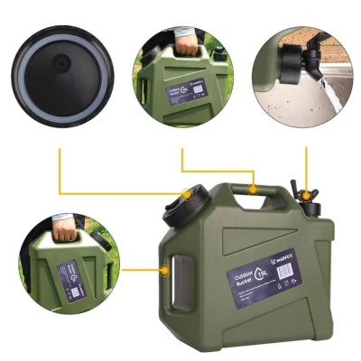 19 Litre Askeri Tip Musluklu Su Taşıma Bidonu | Dayanıklı ve Portatif