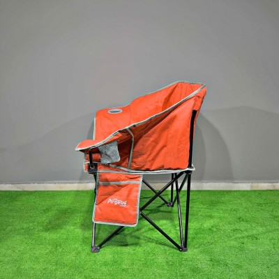 Turuncu  Bardaklıklı Geniş Kamp Sandalyesi | Katlanabilir Outdoor Koltuk