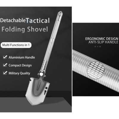 12 Fonksiyonlu Çok Amaçlı Katlanabilir Taktik Kürek | Hafif ve Dayanıklı Outdoor Kürek