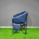 Geniş Oturumlu Katlanabilir Kamp Sandalyesi | Rahat Taşınabilir Koltuk-Lacivert 