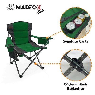 Yeşil Katlanır Konforlu Kamp Sandalyesi | Taşıması Kolay & Dayanıklı