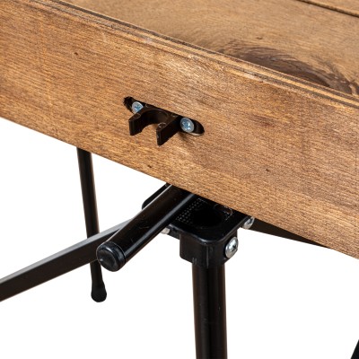 Katlanır Plaka Sistemli Ahşap Desenli Kamp Masası | Portatif Outdoor Masa