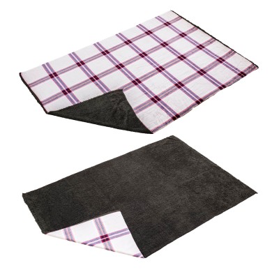 Haki-Ekose Çift Taraflı Polar Piknik ve Kamp Örtüsü 215×150 cm