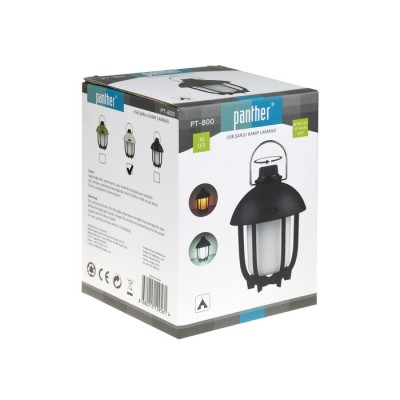 Panther PT-800K Krem USB Şarjlı Kamp Lambası | Dekoratif Kamp Aydınlatması