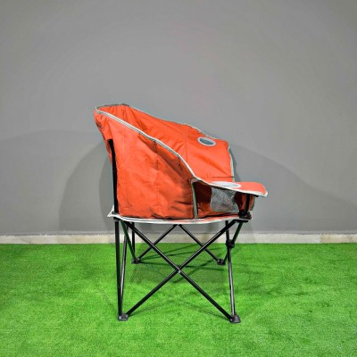 Turuncu  Bardaklıklı Geniş Kamp Sandalyesi | Katlanabilir Outdoor Koltuk