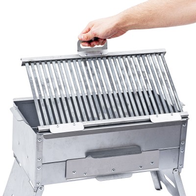 Katlanır Ayaklı Mangal - Argeus - Paslanmaz - Mühürleme Izgaralı - Kül Hazneli