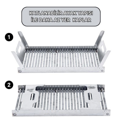 Katlanabilir Paslanmaz Çelik Taşınabilir Mangal | Outdoor Pişirme Ekipmanı