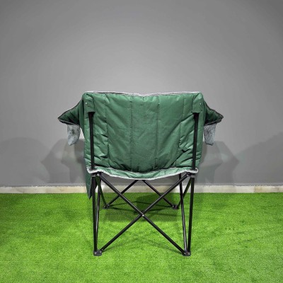 Yeşil Bardaklıklı Geniş Kamp Sandalyesi | Katlanabilir Outdoor Koltuk