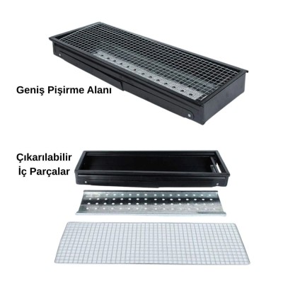 Katlanabilir Çelik Mangal Izgara – Çekmeceli Portatif Mangal Modeli