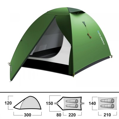 Yeşil 2 Kişilik Su Geçirmez Kamp Çadırı | Dayanıklı Hafif Model