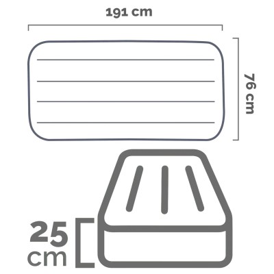 Tek Kişilik 191×76×25 Şişme Yatak – Dayanıklı ve Hafif Tasarım