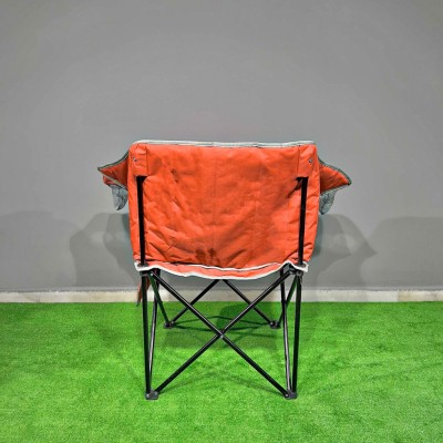 Turuncu  Bardaklıklı Geniş Kamp Sandalyesi | Katlanabilir Outdoor Koltuk