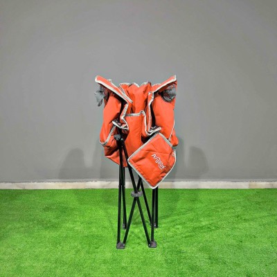 Turuncu  Bardaklıklı Geniş Kamp Sandalyesi | Katlanabilir Outdoor Koltuk