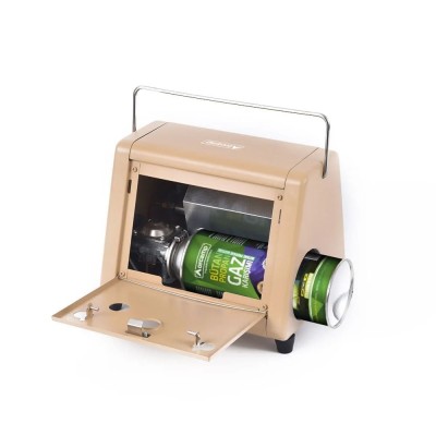 Bej Taşınabilir Kartuşlu Kamp Isıtıcı ve Ocak 