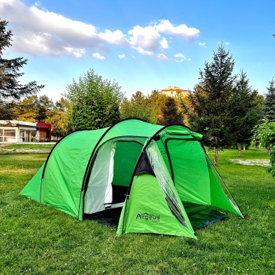 Yeşil ARG-202 Geniş Bagajlı 4 Kişilik Çift Tenteli Aile Kamp Çadırı