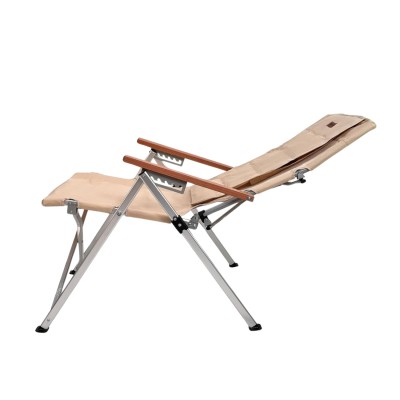 5 Kademeli Ayarlanabilir Bej Kamp Sandalyesi | Konforlu Outdoor Koltuk