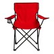 Kırmızı Katlanabilir Kamp Sandalyesi | Dayanıklı Çelik Gövde ve Bardaklıklı Model