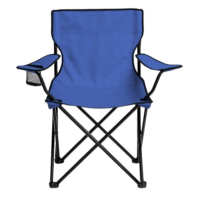Lacivert Katlanabilir Kamp Sandalyesi | Dayanıklı Çelik Gövde ve Bardaklıklı Model
