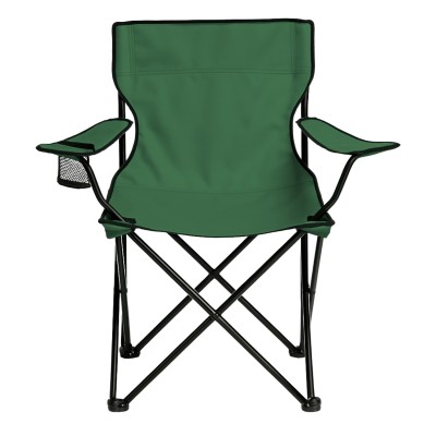 Yeşil Katlanabilir Kamp Sandalyesi | Dayanıklı Çelik Gövde ve Bardaklıklı Model