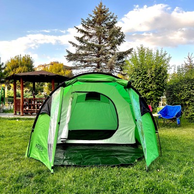 Yeşil ARG-202 Geniş Bagajlı 4 Kişilik Çift Tenteli Aile Kamp Çadırı