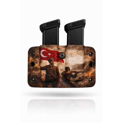 Kydex 9 mm Çiftli Şarjör Kılıfı ARTWORK | Dayanıklı ve Hızlı Taşıma